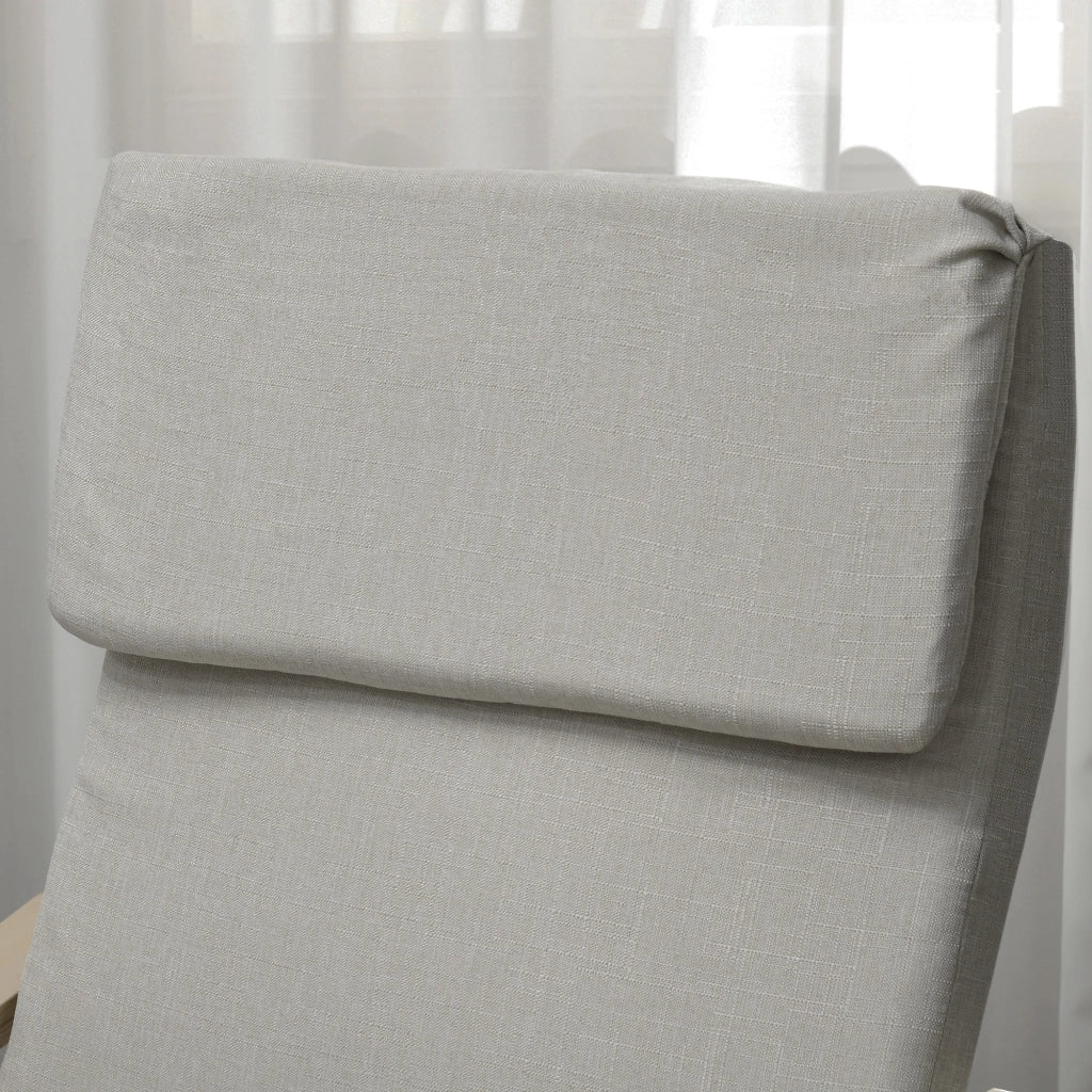 POLTRONA con poggiapiedi 66,5x80x99 cm in lino grigio chiaro Set da 2 pezzi