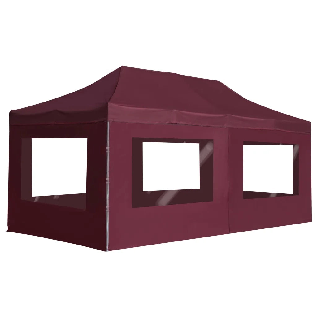 Gazebo Professionale Pieghevole Alluminio con Pareti 6x3m Vino cod mxl 54692