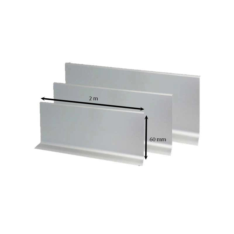 Battiscopa in alluminio 2 metri : Modello - 80MM LUCIDO
