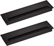 Cavo di passaggio per scrivania - Guida cavo - 2 pezzi - Nero - Alluminio - 80x280mm