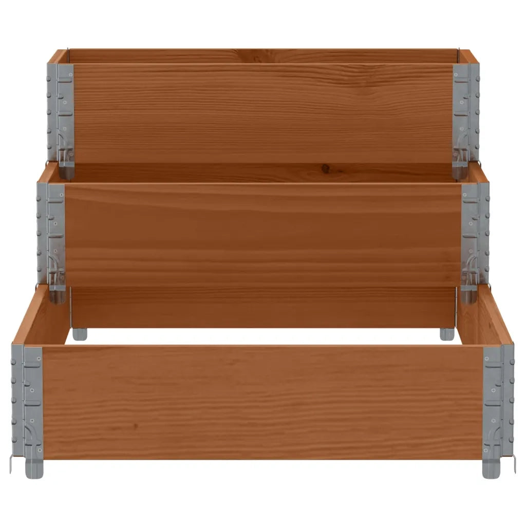 Fioriera Rialzata a 3 Livelli Marrone 120x80 cm Legno di Pino 4010312