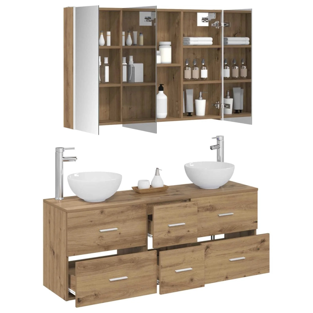 Set di mobili per il bagno 4 pcs Rovere Artigianale 3406710