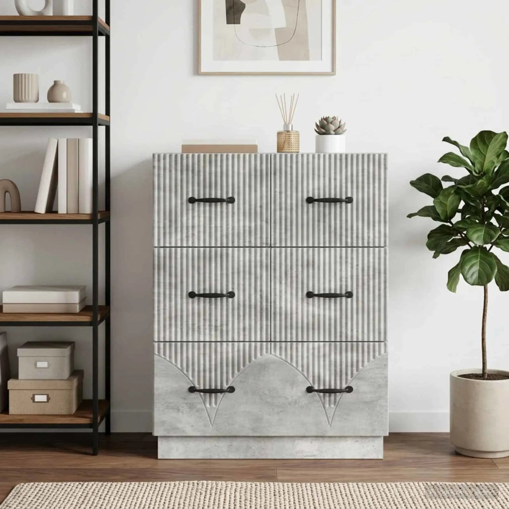 Mobile con Cassetti Grigio Cemento 66 x 34,5 x 87 cm 895298