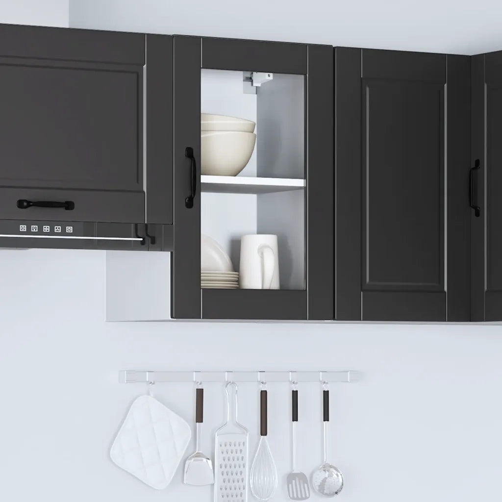 Pensile da Cucina con Porta in Vetro Porto Nero