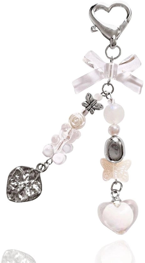 Accessorio per Chiavi Aardbei/Vlinder - Accessorio per Chiavi per Ragazze/Donne - Hanger con Charme - Materiale di Alta Qualità - Lunghezza Totale 11,8 cm - Accessorio per Chiavi