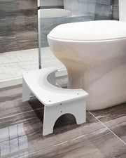 Toilette in legno di bambù per una corretta defecazione - Piastra wc in legno di bambù sostenibile - Inclinazione 35 gradi - Bianco sporco