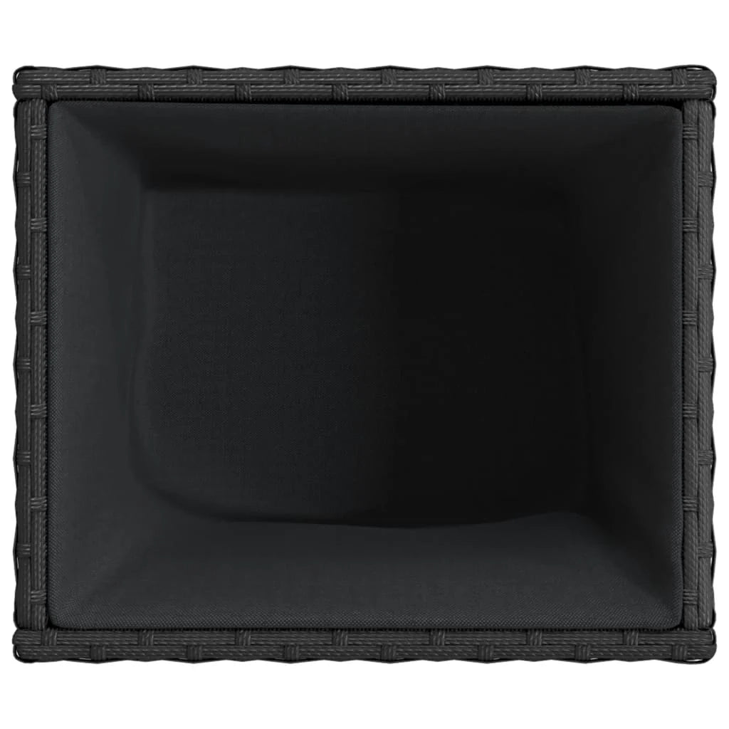 Fioriera rialzata per piante fiori giardino terrazze set da 2 36 x 30 x 32 cm resina intrecciata nera 02_0038947