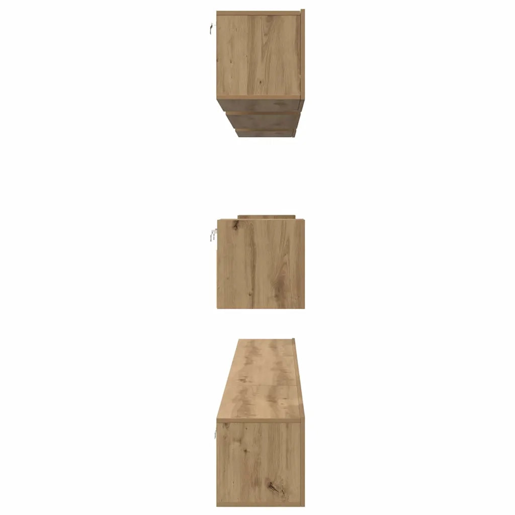 vidaXL Set di mobili TV 8 pcs rovere artigianale Legno multistrato