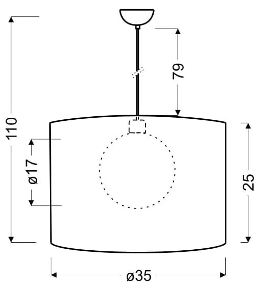 Lampada a sospensione Candellux Chicago Ø35 cromo E27