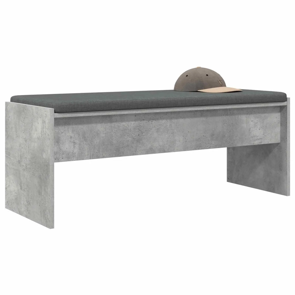 Panca per ingresso con cuscino Grigio cemento 103 x 38 x 40 cm 891563
