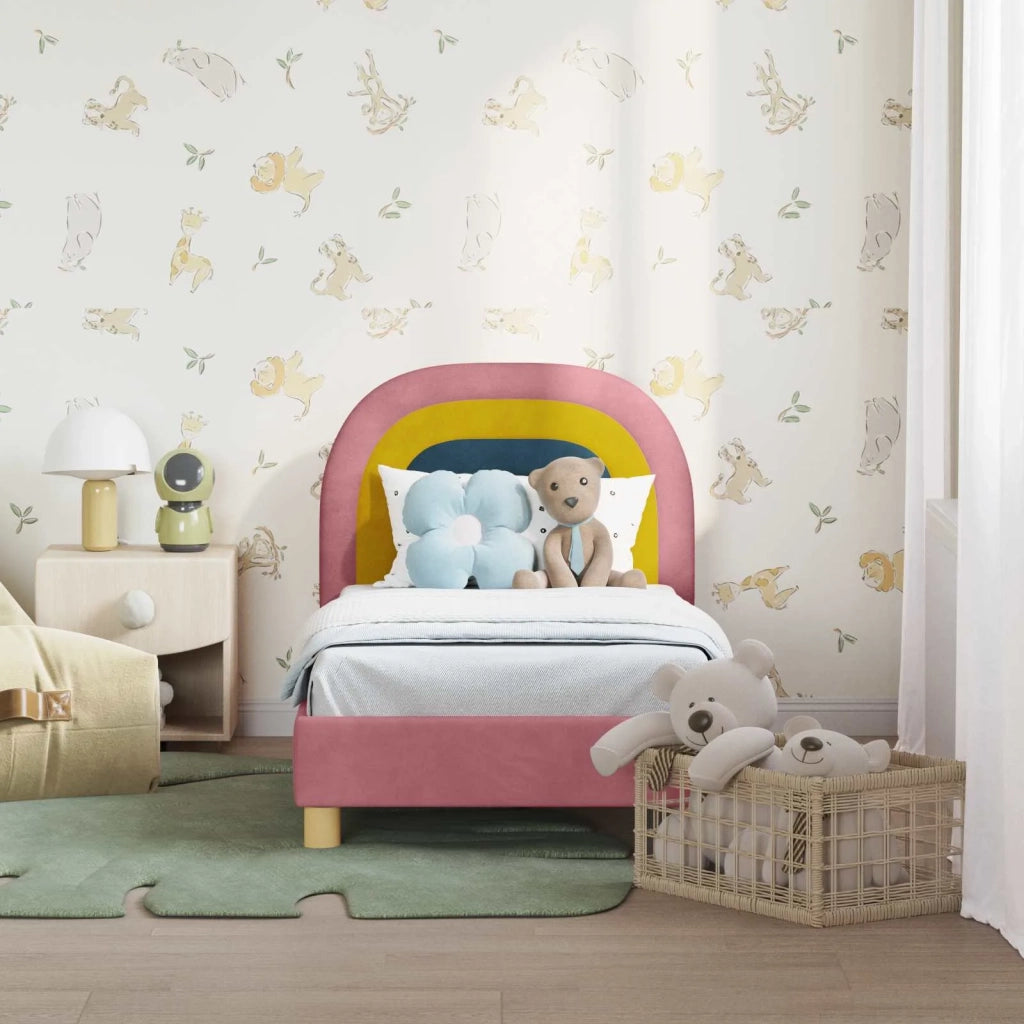 Letto singolo | Letto per adulti | Struttura letto per bambini con testata Rosa 70 x 140 cm