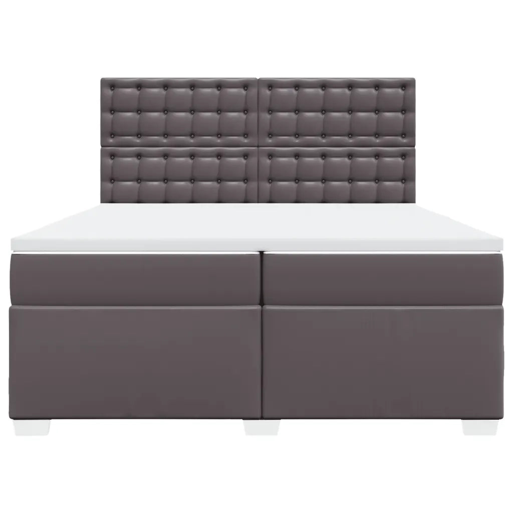 vidaXL Giroletto a Molle con Materasso Grgio 200x200 cm in Similpelle