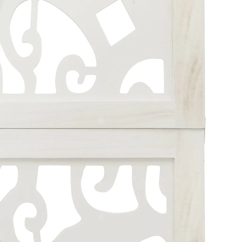 Divisorio Ambienti 6Pannelli Bianco Legno Massello di Paulownia 358745