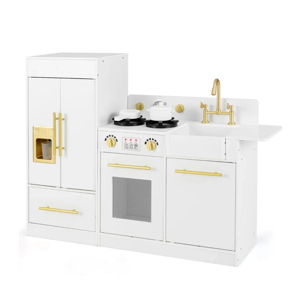 Set cucina modulare per bambini 70,5 x 30 x 72 cm con frigorifero e accessori design bianco 20_0011974