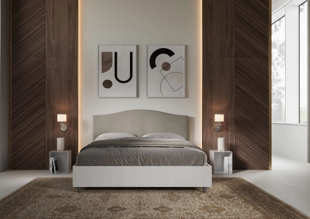 Letto Matrimoniale 160x200 cm con Rete Grace Tortora