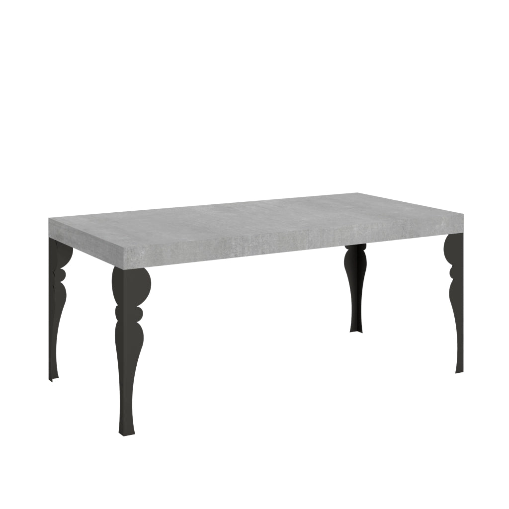 Tavolo allungabile 90x200/304 cm Paxor cemento telaio Antracite