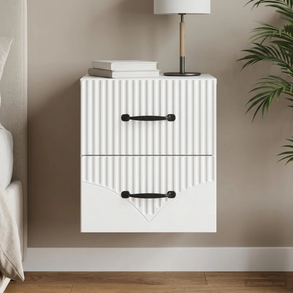 Mobiletto da notte a muro con cassetto Bianco 34,5 x 33 x 40 cm 898975