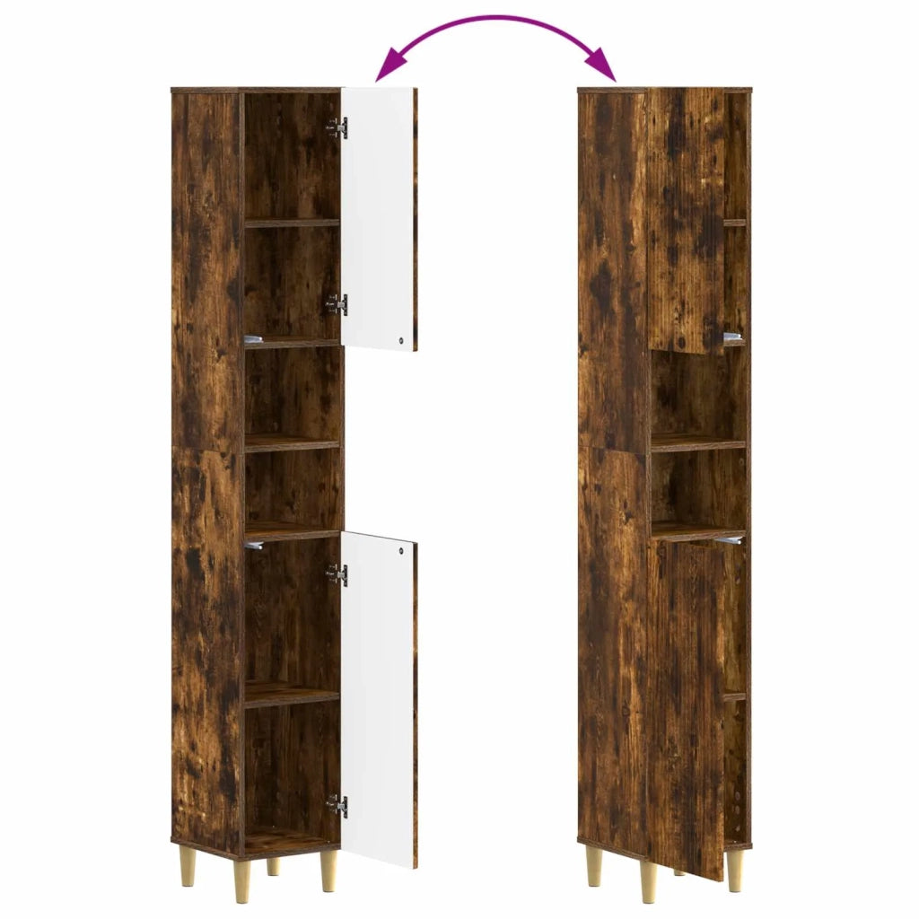 Set di Armadi da Bagno da 2 Pezzi ARNHEM Rovere Fumo 3417527