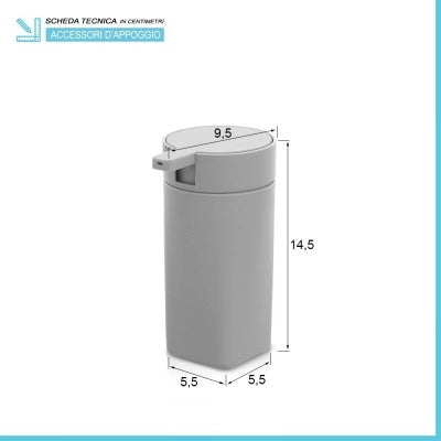 Dispenser sapone da appoggio grigio in abs Tender