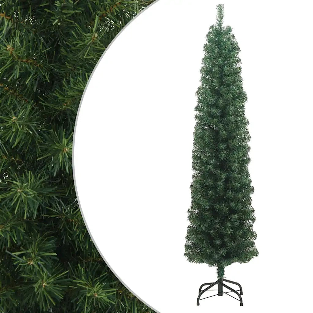 Albero di Natale Artificiale Sottile Supporto Verde 210 cm PVC cod mxl 17857