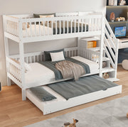 Letto a castello per bambini con letto estraibile bianco