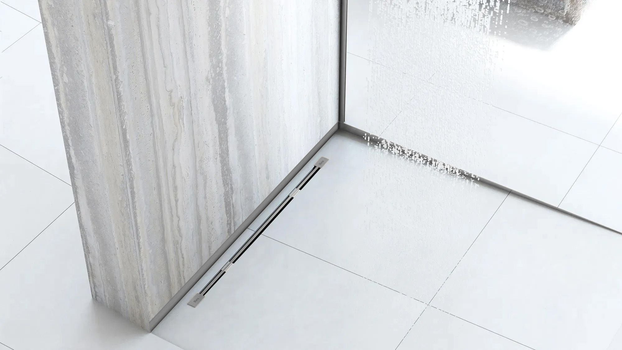 Pannello Frontale Per Piatto Doccia 130cm Brush Nickel