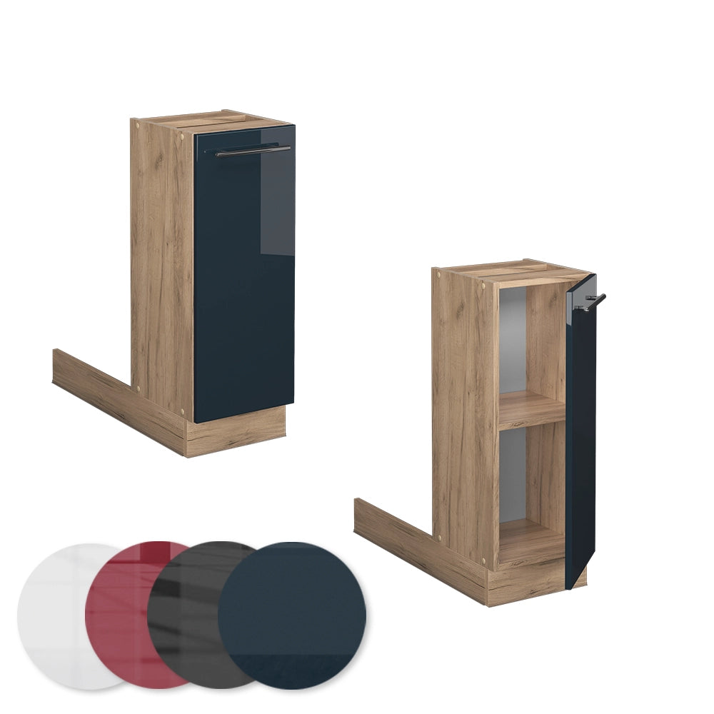 Vicco Armadi da cucina Blu scuro lucido 30 cm senza piano di lavoro