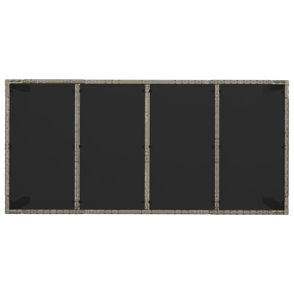 Set da Pranzo da Giardino 9 pz con Cuscini in Polyrattan Grigio 3185010