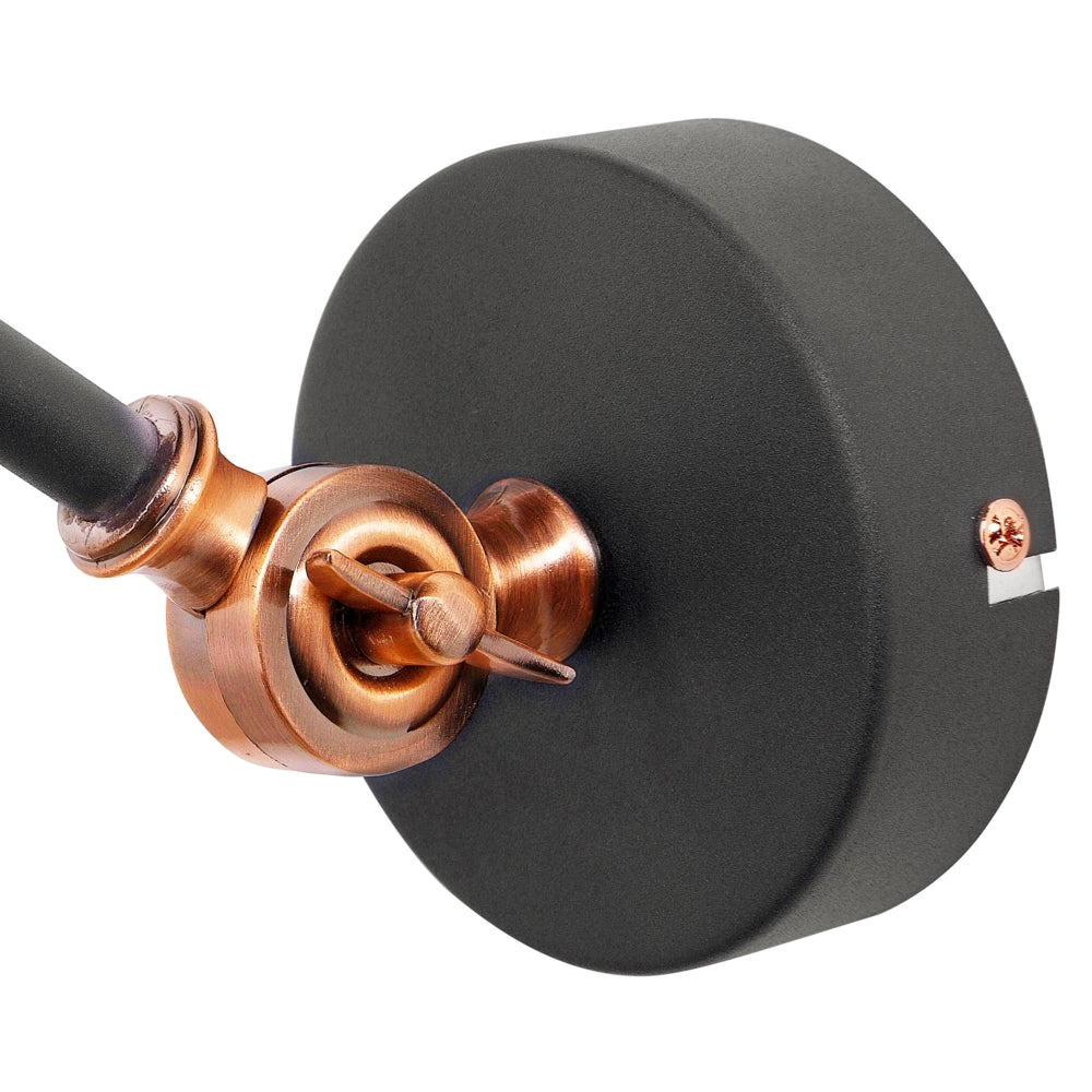 Set di 2 Lampade da Parete applique Faretti da parete in metallo grigio grafite Lampada da lettura piccola con braccio oscillante
