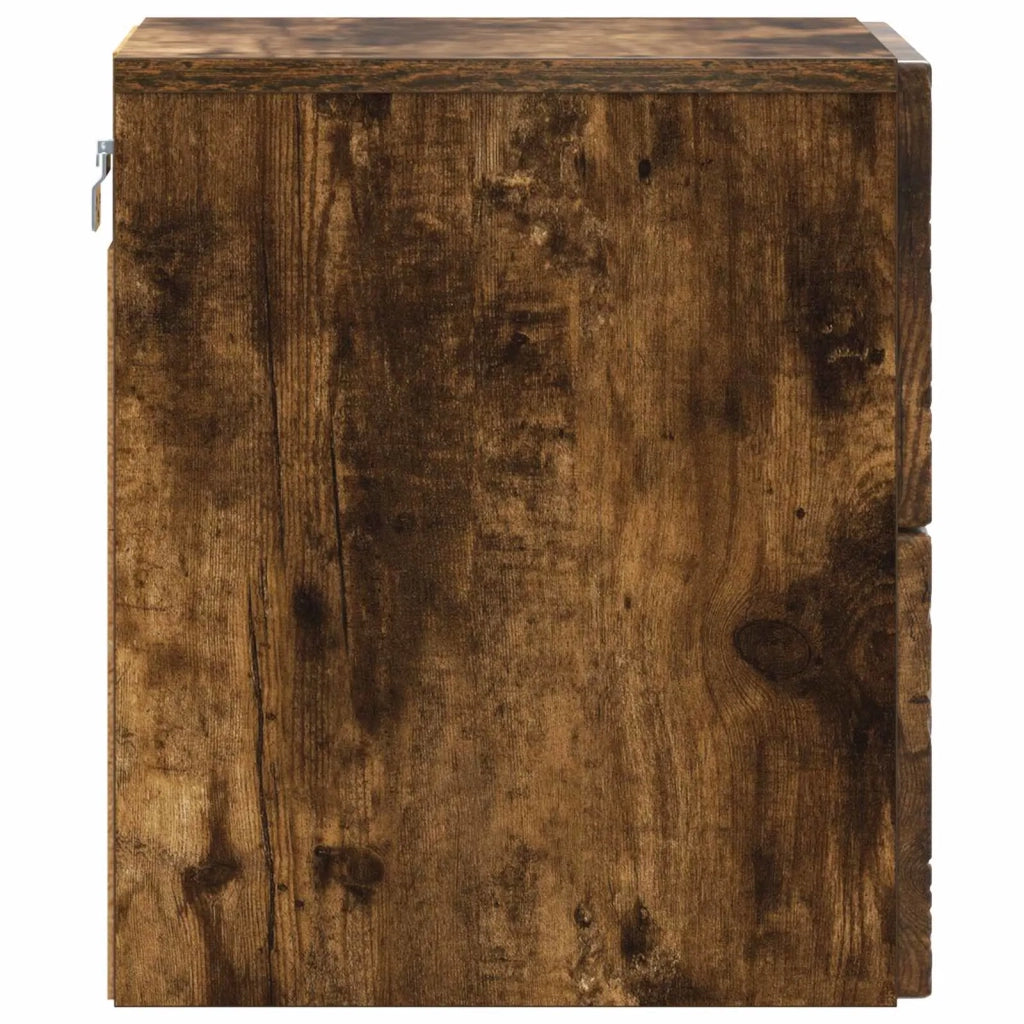 Mobiletto da notte a muro Rovere Fumo 34,5 x 33 x 40 cm 898815