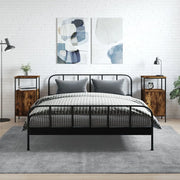 Set di 2 Comodini | Armadio da Notte | Mobiletto da notte Rovere Fumo 41x31x80 cm in Legno Multistrato