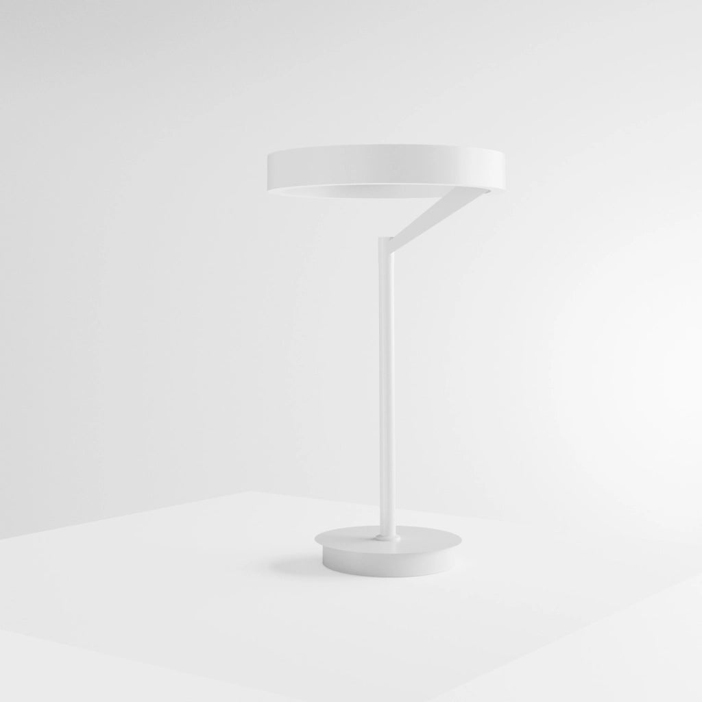 Lampada da tavolo Criseide L Bianco - Lume LED 30W biemissione 1500lm 3000K dimmerabile push in alluminio e silicone - Gea Luce