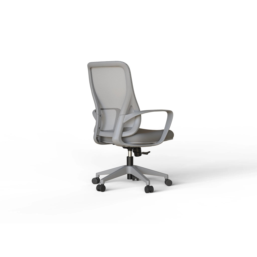 Sedia studio Hispanohogar altezza regolabile in tessuto gris