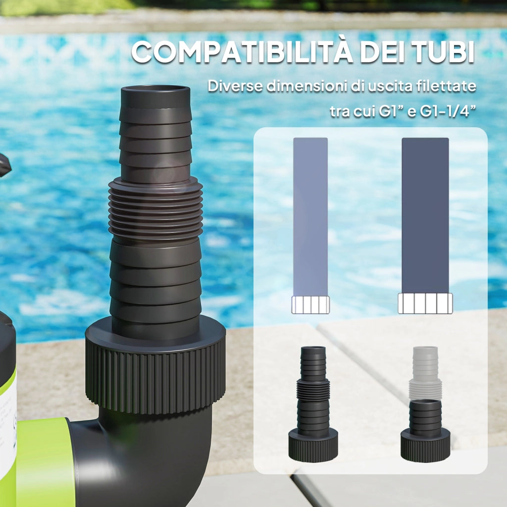 Pompa Sommersa per Acque Sporche 400W 9000L/h ¨C zephmum ¨C Verde