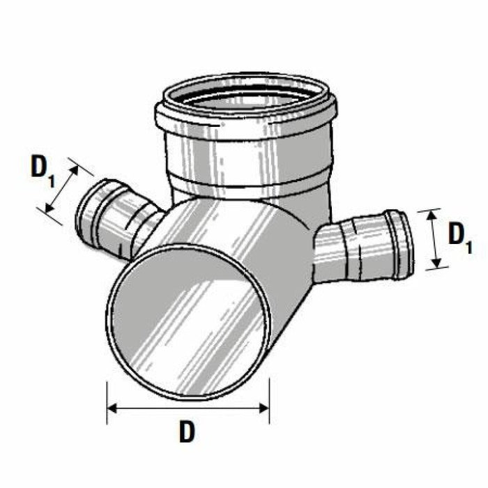 Curva wc prolungata htsbl d.110 4 attacchi d.40 b07wsn4j7d
