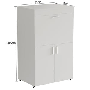 Mobile Asse da Stiro a Scomparsa Salvaspazio Richiudibile 55x38x90,5 cm In MDF Bianco