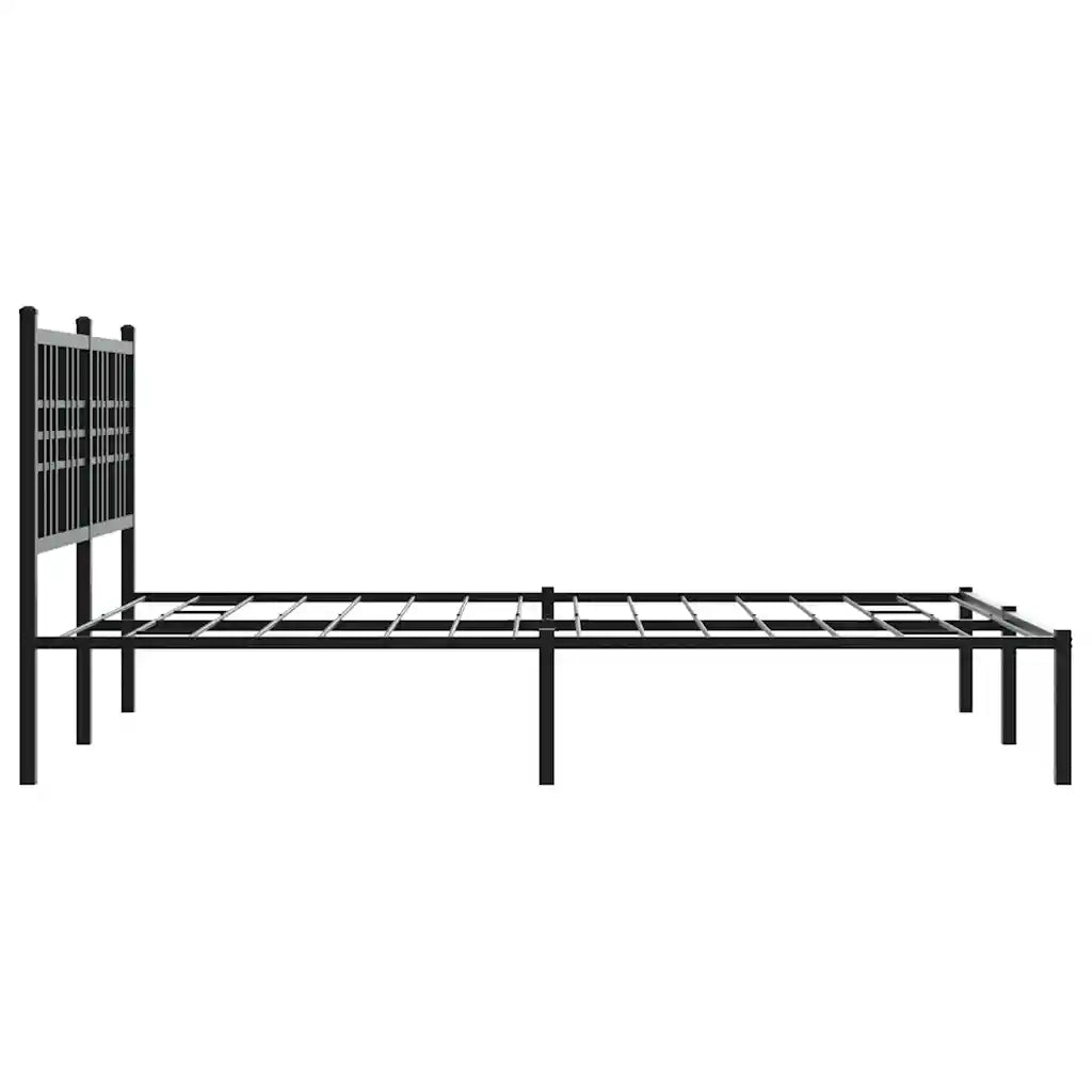Giroletto con Testiera-Struttura Letto con testiera in Metallo Nero 120x200 cm 310090
