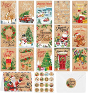 Set di Carte Natalizie con Busta - Carte Natalizie per Bambini - Carte Natalizie per Famiglia - Carte Natalizie per Amici - Carte Natalizie per Collega