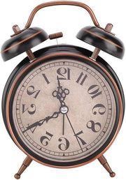 Orologio meccanico 4" retro con luce notturna - orologio da tasca doppio twin bel.
