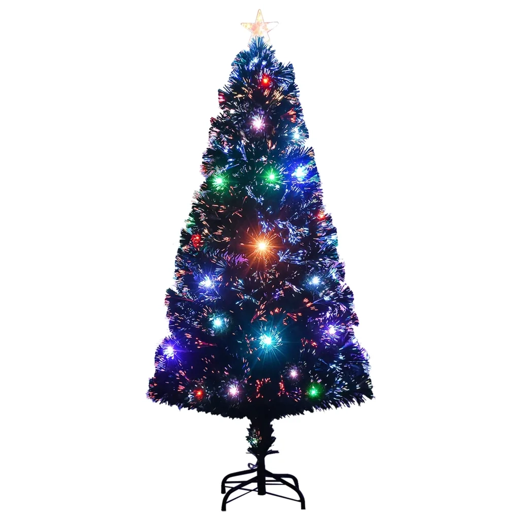 Albero di Natale Preilluminato con Supporto e LED 120 cm Fibra Ottica 284300