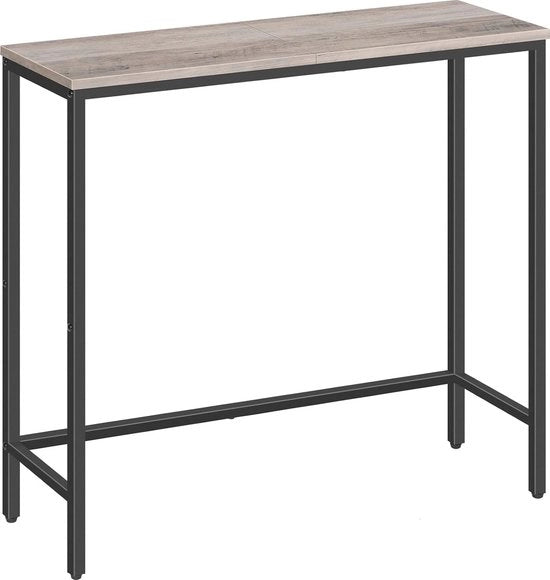 Tavolo di presentazione per ingresso - Tavolo di esposizione industriale compatto - Tavolo da salotto per spazi piccoli - Tavolo robusto in grigio-beige e nero