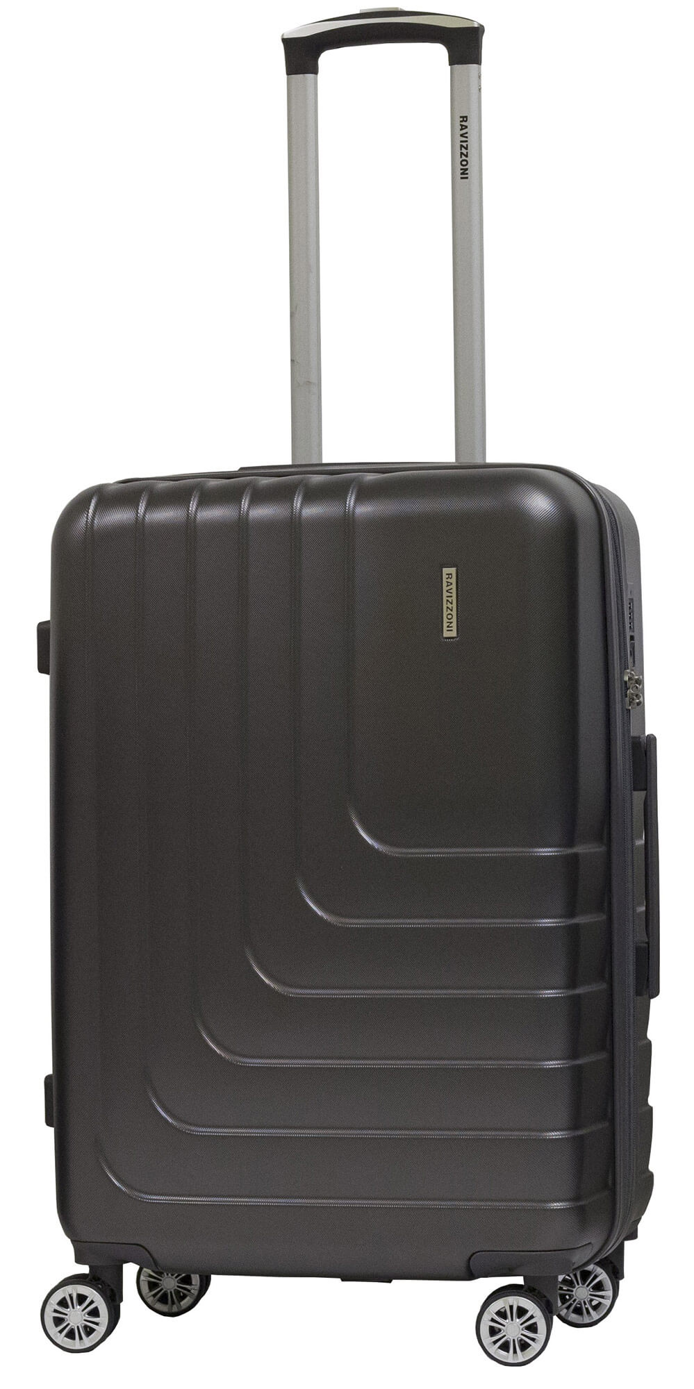 Set 2 Valigie Trolley Rigide in ABS 4 Ruote TSA Ravizzoni Titanio Grigie