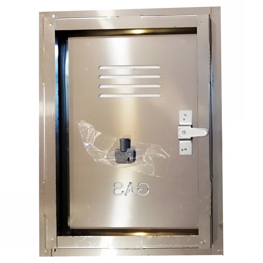 Sportello portello porta inox per chiusura nicchia contatore gas, scegli se  hc 55 x lc 40 cm ( hn 51 x ln 36 cm )