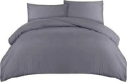 Set di copriletto 200x200cm - Veloce microfibra morbida con cuscini - Tessuto grigio per letto