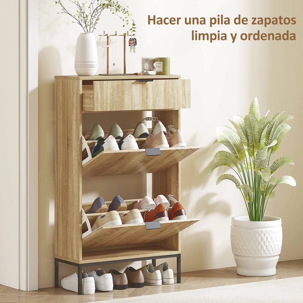 Armadio per scarpe con cassetti e ripiani ¨C Zephmum ¨C Robe 60x24x105.5 cm
