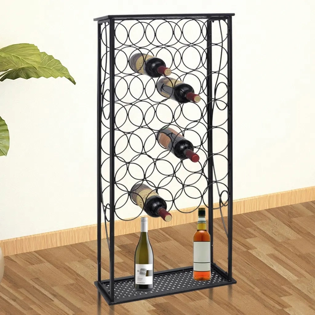 Portabottiglie per 28 Bottiglie di Vino in Metallo CFW8165829