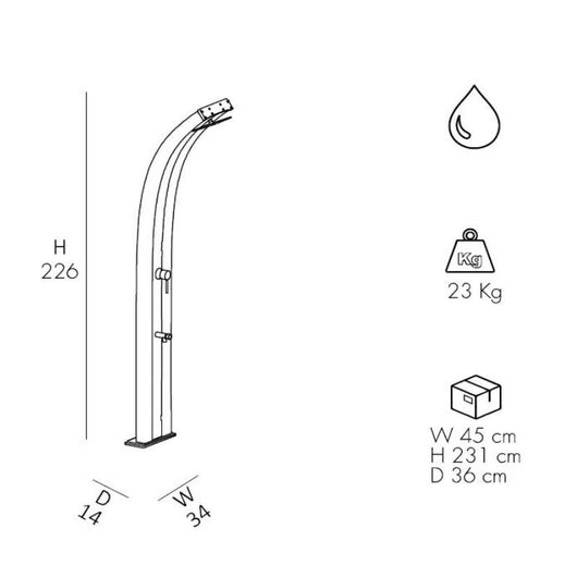 Doccia Tradizionale Dada In Alluminio Con Miscelatore E Lavapiedi Colore Antrcite/Inox Cv-D325/7016-I