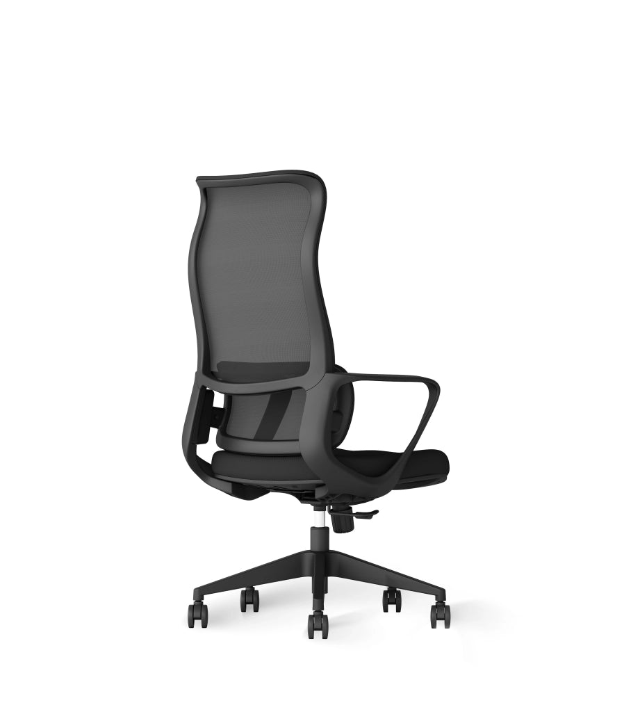 Sedia studio Hispanohogar altezza regolabile in tessuto nero