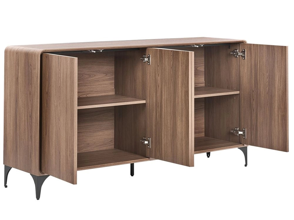 Credenza marrone scuro in MDF impiallacciato con 4 ante Cowell