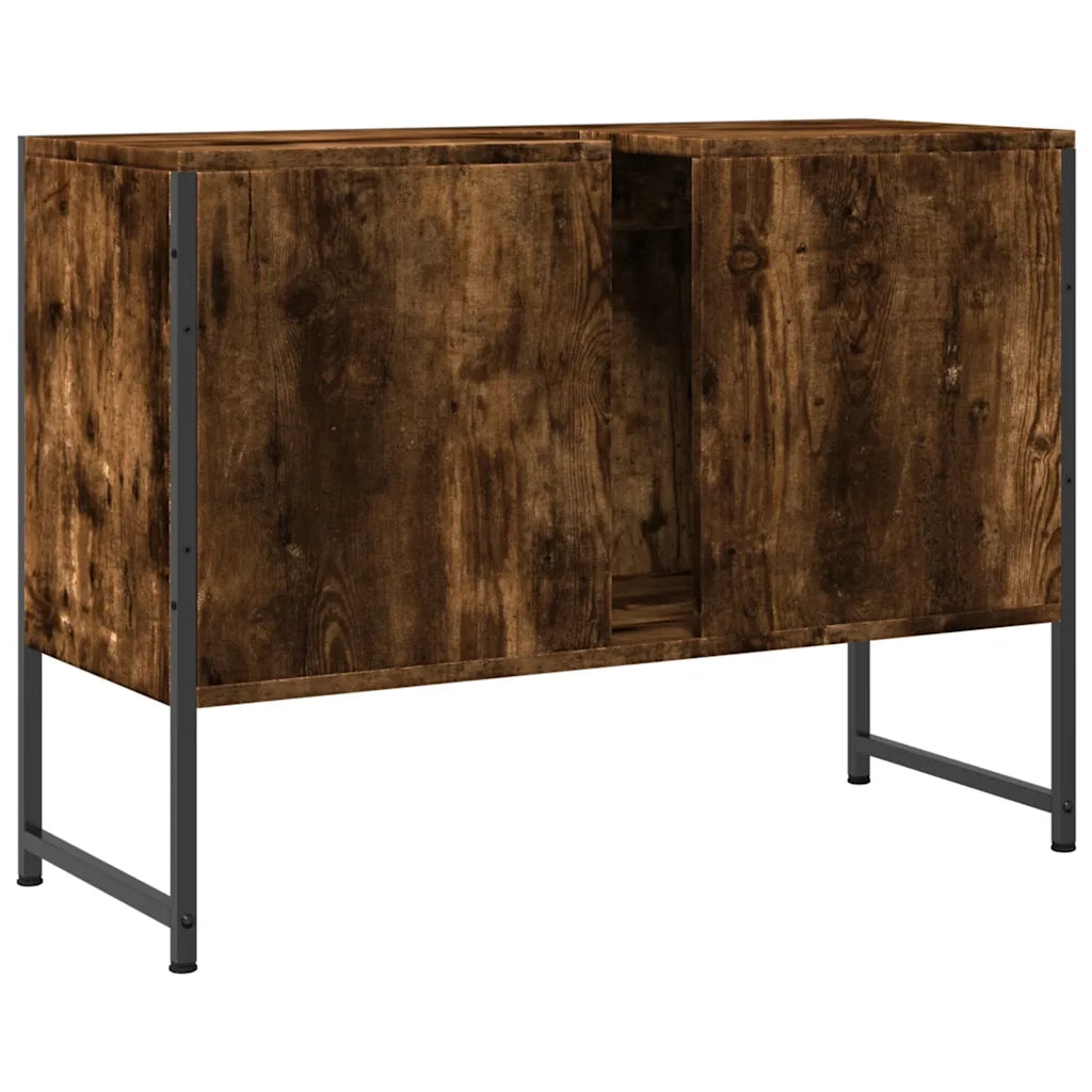 Mobile Lavabo Bagno Rovere Fumo 60x30x60 cm Legno Multistrato 842463